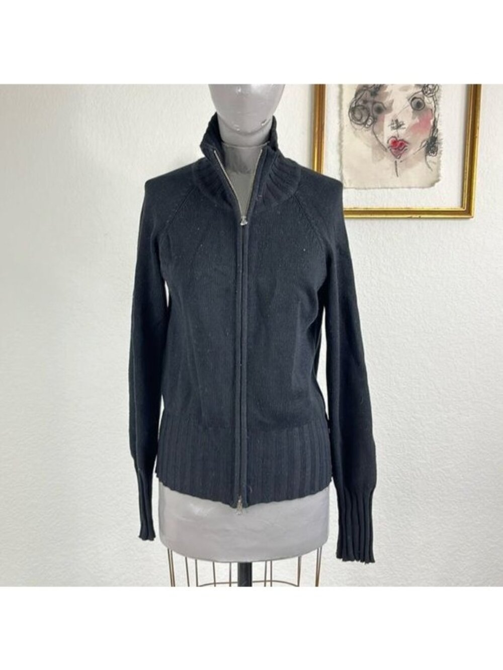 Boston Proper Cashmere Silk Zip Up Sweater